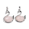 Natural Rose Quartz Pendants G-M385-04P-C-2