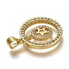 Brass Micro Pave Clear Cubic Zirconia Pendants ZIRC-H114-06G-3