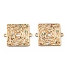 Brass Micro Pave Colorful Cubic Zirconia Hollow Connector Charms KK-K351-58C-G-1