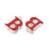Rack Plating Alloy Enamel Pendants ENAM-T024-53B-G-2