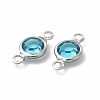 304 Stainless Steel with Glass Connector Charms STAS-G305-08P-06-2