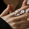 1Pc Alloy Cuff Rings for Women RJEW-LP0003-57A-1