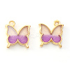 Light Gold Plated Alloy Enamel Pendants X-ENAM-R136-24A-2