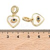 Brass Micro Pave Clear & Blue Cubic Zirconia European Dangle Charms KK-P345-35G-3