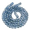 Frosted Transparent Glass Bead Strands X1-GLAA-P065-8mm-10-5