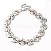 Iron & Alloy Flat Round Link Chain Necklaces for Women NJEW-U046-04P-2