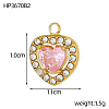 304 Stainless Steel Cubic Zirconia Charms STAS-OY004-02G-2