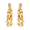 Brass Pave Cubic Zirconia Stud Earrings for Women FS-WG60684-01-4