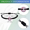 Synthetic Cherry Quartz Glass Donut Braided Bead Bracelet BJEW-SW00047-07-7