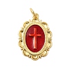 Brass Enamel Pendants KK-P303-04G-1