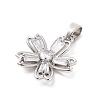 Rack Plating Brass Micro Pave Cubic Zirconia Pendants KK-M082-04A-P-2