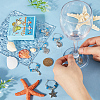Beach Ocean Theme Alloy Wine Glass Charms AJEW-SC0002-41-3