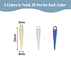 60Pcs 3 Colors Alloy Pendants PALLOY-DC0001-01-NR-2