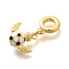 Brass Enamel Sport European Dangle Charms KK-U048-03G-02-2