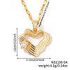 Fashionable Brass Clear Cubic Zirconia Hollow Heart Pendant Dapped Chain Necklaces HP4138-1-2