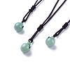 Natural Green Aventurine Pendant Necklaces NJEW-P241-A08-1