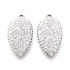304 Stainless Steel Leaf Pendants STAS-T069-40P-1