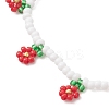 Floral Glass Seed Bead Charm Bracelets for Women BJEW-MZ00306-03-3