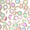 10Pcs UV Plating Alloy with Mixed Color Glass Rhinestone Pendants FIND-YW0009-03A-2