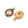 304 Stainless Steel with Clear Cubic Zirconia Enamel Pendants STAS-G364-02G-2