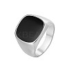 Square 304 Stainless Steel Enamel Finger Rings for Men FS-WG78CFC-03-2