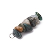 3Pcs Natural Labradorite & Moss Agate & Obsidian Chip Beaded Constellation Pendants PALLOY-JF03043-10-5