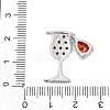 Brass Cubic Zirconia with Glass Pendants KK-Q026-24P-3