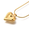 Ion Plating(IP) 304 Stainless Steel Heart Pendant Snake Chain Necklaces for Women NJEW-F328-13G-1