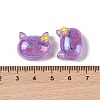 Glitter Plated Animal Resin Cabochons RESI-H163-10A-3