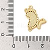 Rack Plating Brass Micro Pave Clear Cubic Zirconia Footprint Links Connector Charms KK-K385-111G-3