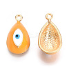 Rack Plating Light Gold Tone Alloy Enamel Pendants LS-PALLOY-T077-230E-1