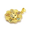 Rack Plating Brass Micro Pave Cubic Zirconia Pendants KK-C074-33G-2