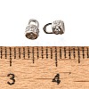 925 Sterling Silver Micro Pave Clear Cubic Zirconia Cord Ends STER-B006-01P-3