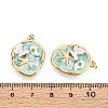 304 Stainless Steel and Enamel Resin ABS Imitation Pearl Porcelain Glitter Powder Pendants STAS-T069-83-3