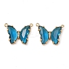 Brass Pave Faceted Glass Connector Charms FIND-Z020-03P-1