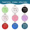 72Pcs 9 Colors Alloy Enamel Pendants ENAM-SZ0001-79A-02-3