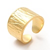 Ion Plating(IP) 304 Stainless Steel Textured Wide Band Open Cuff Ring for Women RJEW-F131-08G-1