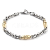 PVD Vacuum Plating 201 Stainless Steel Bicone Link Chain Bracelet BJEW-Z023-07P-1