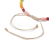 Colorful Glass Seed & Brass Braided Bead Bracelet BJEW-JB10138-03-4