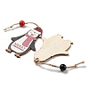 9Pcs 3 Styles Christmas Wood Pendant Decorations Set WOOD-U004-01C-3
