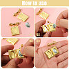4Pcs Brass Locket Pendants Brooches JEWB-CA00011-4