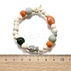 Porcelain Beads & Synthetic Howlite Beads Stretch Bracelets for Women BJEW-D307-02B-3