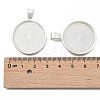 Flat Round Alloy Pendant Cabochon Settings LS-PALLOY-A15654-S-NF-3