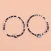 2Pcs Yin-yang Polymer Clay Glass Seed Beaded Stretch Anklet Sets for Women FS-WG3863F-08-2