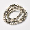 Electroplate Opaque Glass Beads Strands EGLA-A034-P6mm-S17-2