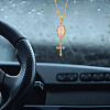 2Pcs 2 Colors Alloy Enamel with Rhinestone Pendant Decorations HJEW-DR00209-4