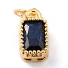 Real 18K Gold Plated Brass Inlaid Cubic Zirconia Charms ZIRC-L100-075G-05-2