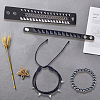 4Pcs 4 Styles Punk Style Hematite Round Beaded Stretch Bracelets & Rivets Bracelets  with Alloy Braided Bead Bracelets & Imitation Leather Bangles for Men Women BJEW-WH20002-09A-7