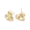 Brass Pave Clear Cubic Zirconia Flower Stud Earring Findings KK-A275-01A-G-2
