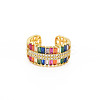 Brass Micro Pave Cubic Zirconia Cuff Rings for Women RJEW-T016-37G-01-1